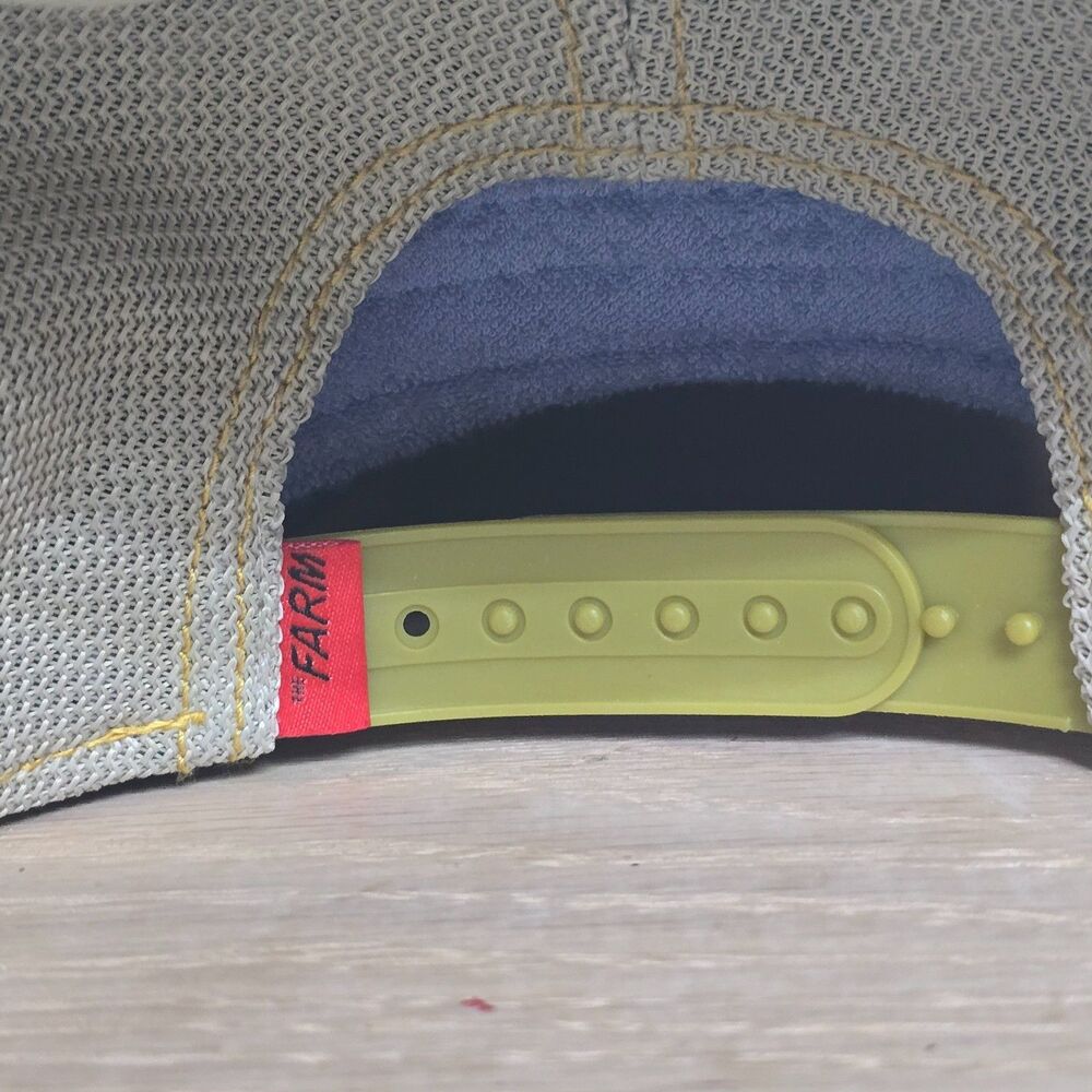 Goorin Bros Sleepy Pug Dog Trucker Hat Yellow Blue Mesh Snapback Open Vault - Picture 4 of 7